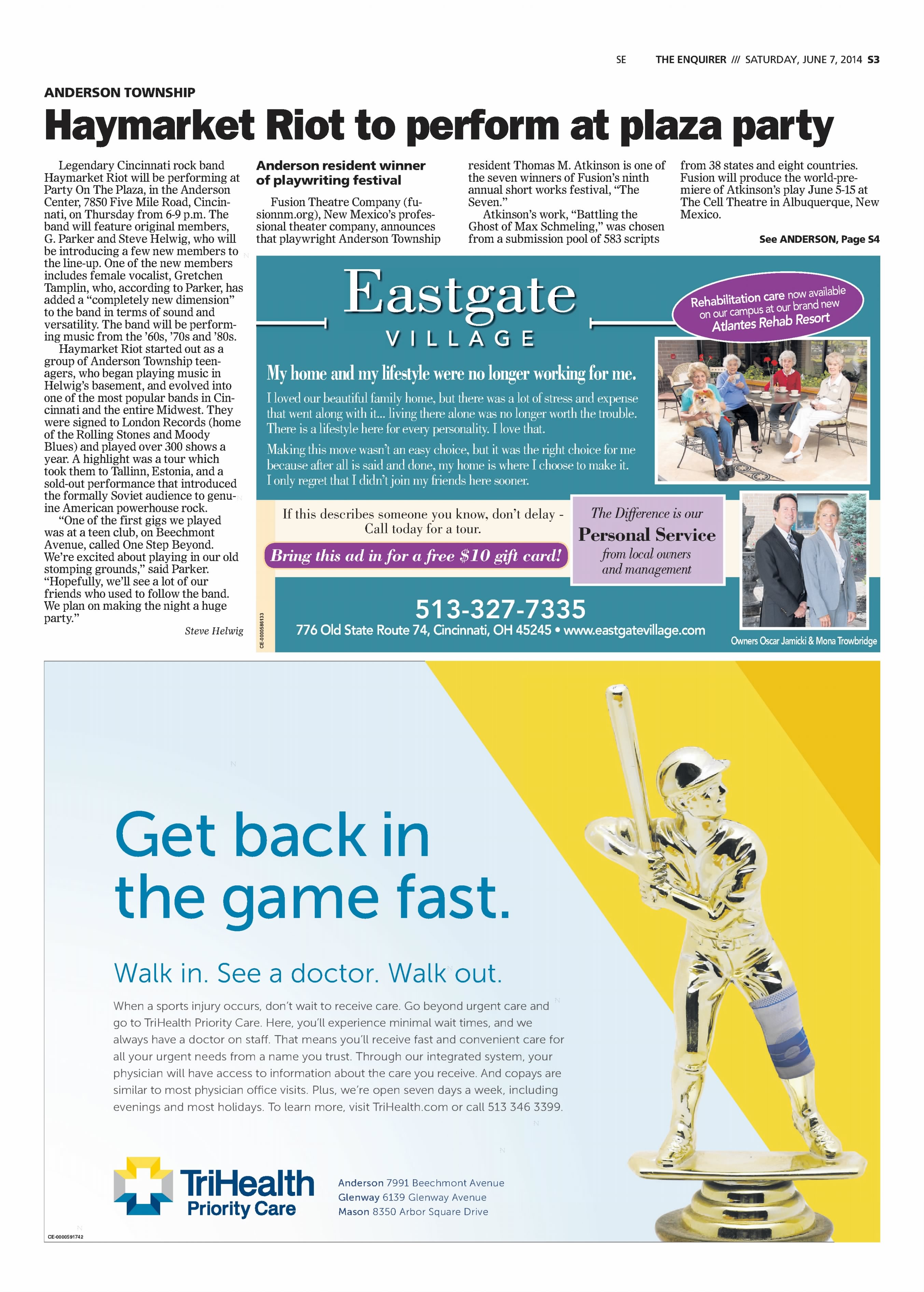 Cincinnati Enquirer, 06/07/2014, p. S3